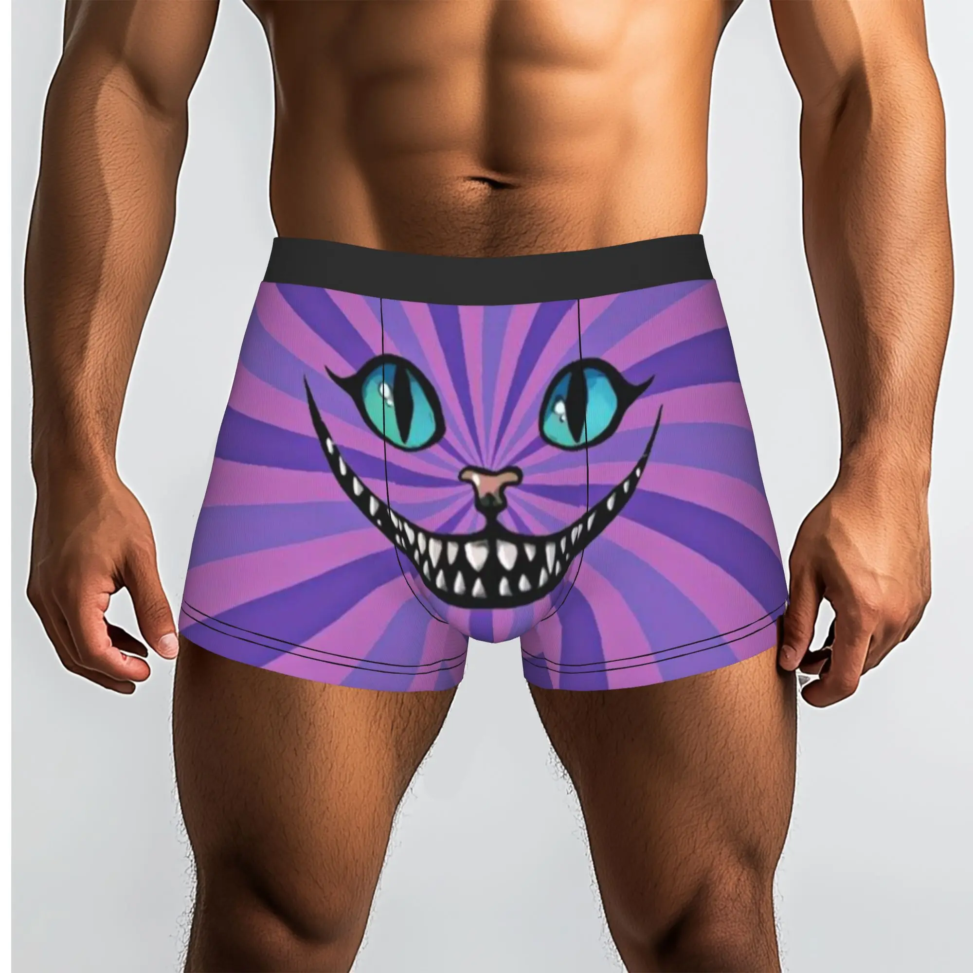 Custom Funny C-Cheshire Anime Cat Boxers Shorts Panties Male Underpants Breathable  Briefs Underwear