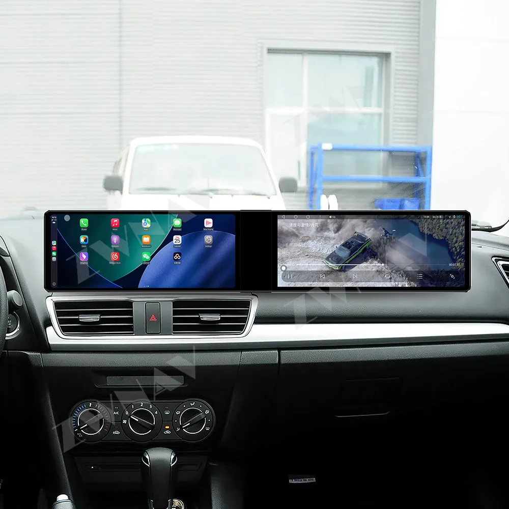Para Mazda 3 2010-2015, Player Multimídia GPS para Carro com Tela Dupla HD de 12.3" Android 13, Acessórios de Interior para Carro, Unidade de Estéreo