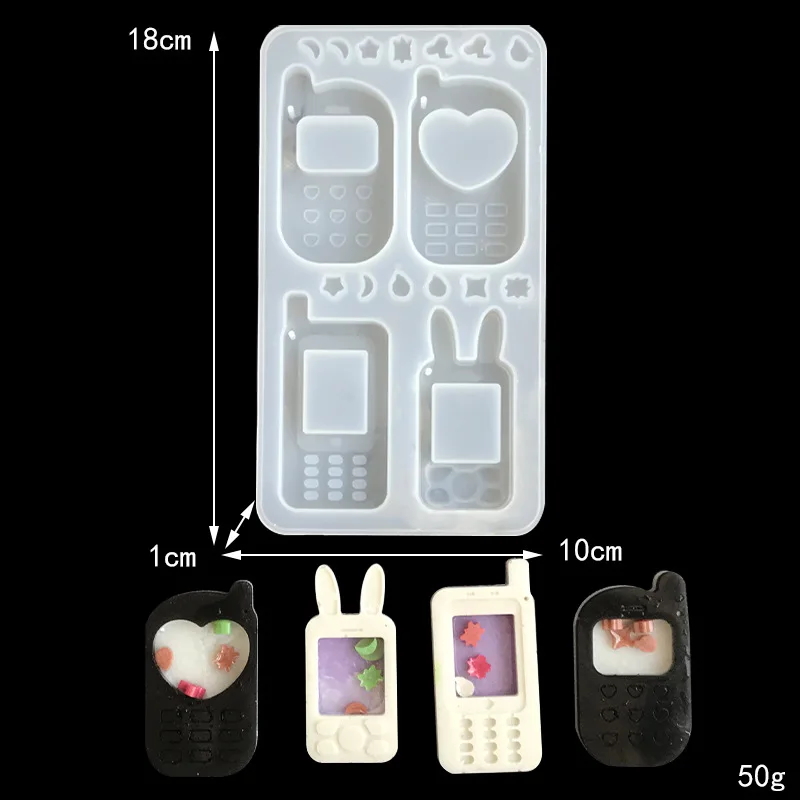 DIY Rabbit Phone Flower Heart Silicone Resin Molds Shaker Mold Jewelry Mold Jewelry Tools