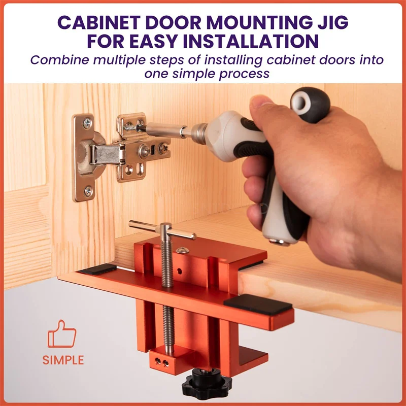 

Cabinet Door Mounting Jig Support Arm And Clamp Integrated,Aluminum Alloy Body Heavy Duty Hand Tool For Cabinets With Face Frame