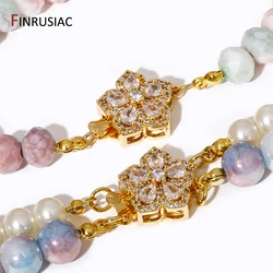 18K Gold Plated Brass Flower Layered Necklace Clasps,Multiple Bracelet Lock Connectors Clasps,DIY Jewelry Making Accessories