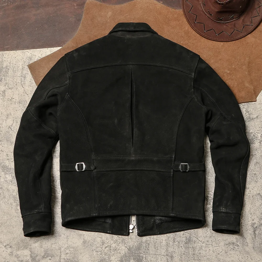 1930 سترة جلدية كلاسيكية ذات طية صدر السترة 1.6 سترة من جلد البقر الثقيل المصقول JS02 سترة جلدية لسائقي الدراجات النارية