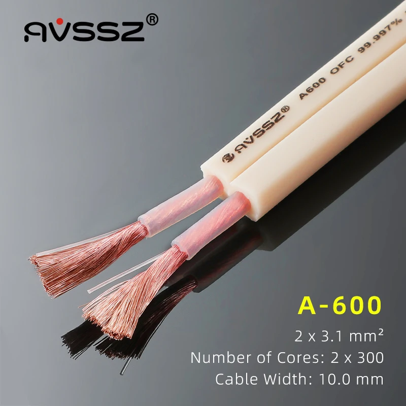 AVSSZ DIY Two Row Speaker Cable 2 × 3.1 mm² High-purity Copper Core Wire for Y-shape / Banana / Pin / Professional Speaker Plug