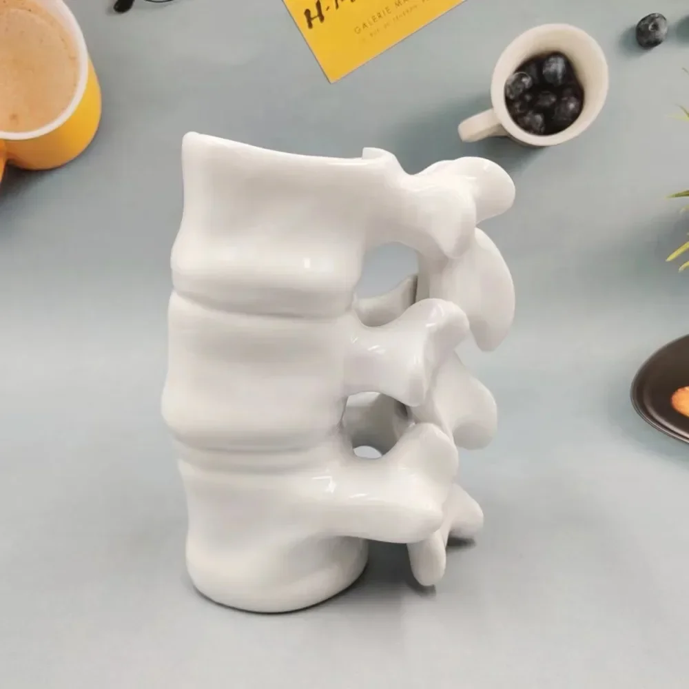Spine-Shaped Ceramic Mug for Coffee and Tea - Skeleton Design