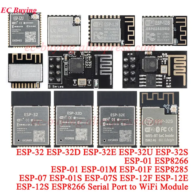 1 szt.-5 szt. ESP8266 ESP-01 ESP-01S ESP-07 ESP-12E ESP-12F 12S ESP32 ESP-32S ESP8285 Moduł Bezprzewodowy Serial do WIFI 2.4G dla Arduino