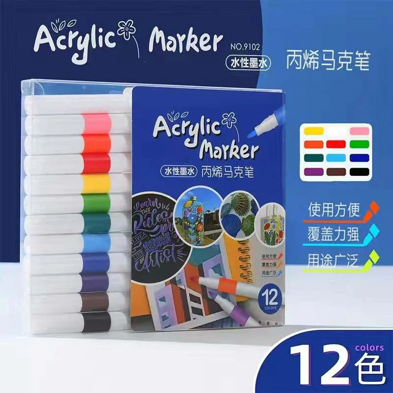 For Coloring Manga Student Artist Supplies 12 Colors Drawing Sketch Markers Set Oily Alcohol Based Art Marker Pen