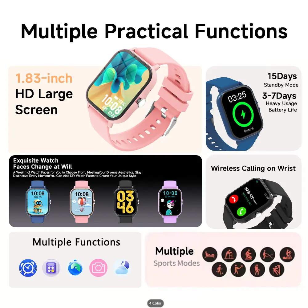 2026 New Bluetooth Call Smart Watch Information Push Men Women Health Monitoring Watch Pedometer IP68 Smartwatch For Android IOS