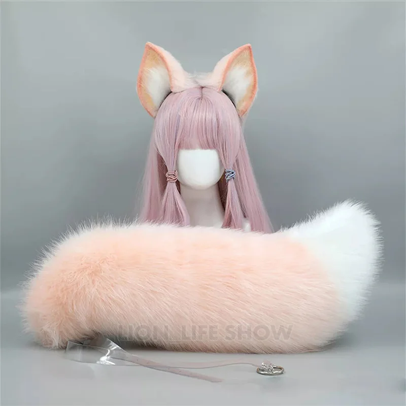 

Linabell Cosplay Wolf Fox Tail Handmade Lingna Belle's Cosplay Ears Hairhoop Tail Costume Prop Accessories