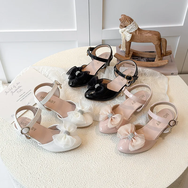 

2026 Spring New Children Leather Shoes for Girls Fashion Korean Style Soft Bottom Anti-slippery Versatile Princess Party Shoes