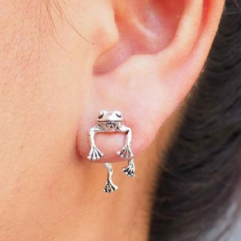 

1 Pair piercing frog earrings for women cool cute trendy stuff vintage frogs shaped stud earings jewellery gifts sets accessory