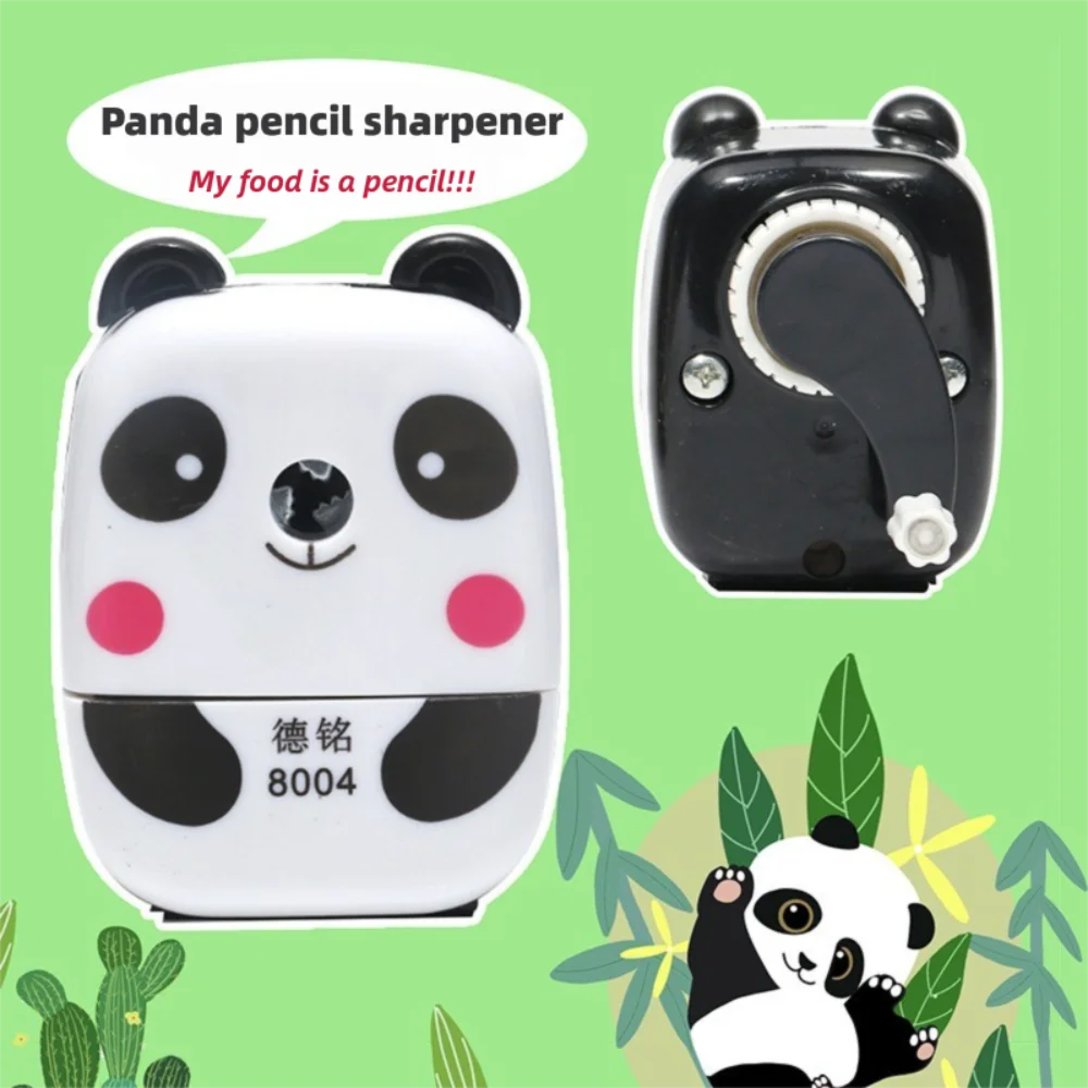 Cartoon Pencil Sharpener Hand-Cranked Tiger Panda Helical Steel Blade Sharpener Cute Animal Pen Cutting Tool Student Stationery