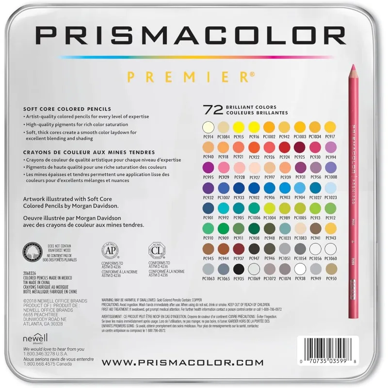 Prismacolor Colored Pencils | Premier Soft Core Pencils, Assorted, 72 Count