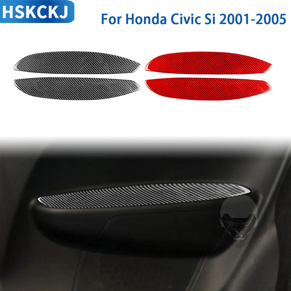 For Honda Civic Si 2001 2002 2003 2004 2005 Accessories Carbon Fiber Car Interior Rear Door Side Panel Trim Sticker