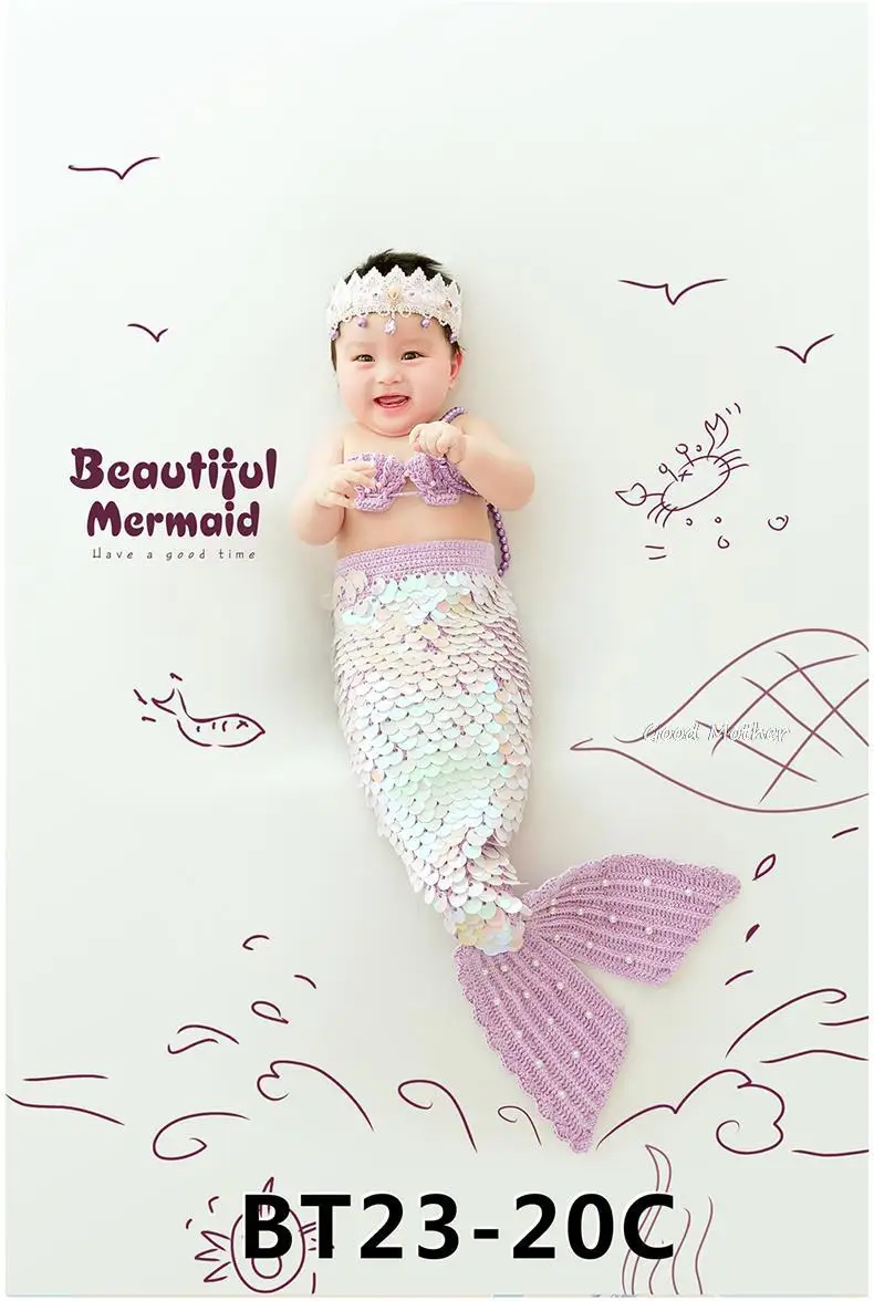 100 days to take the mermaid baby clothes one year baby photography clothing studio photo props