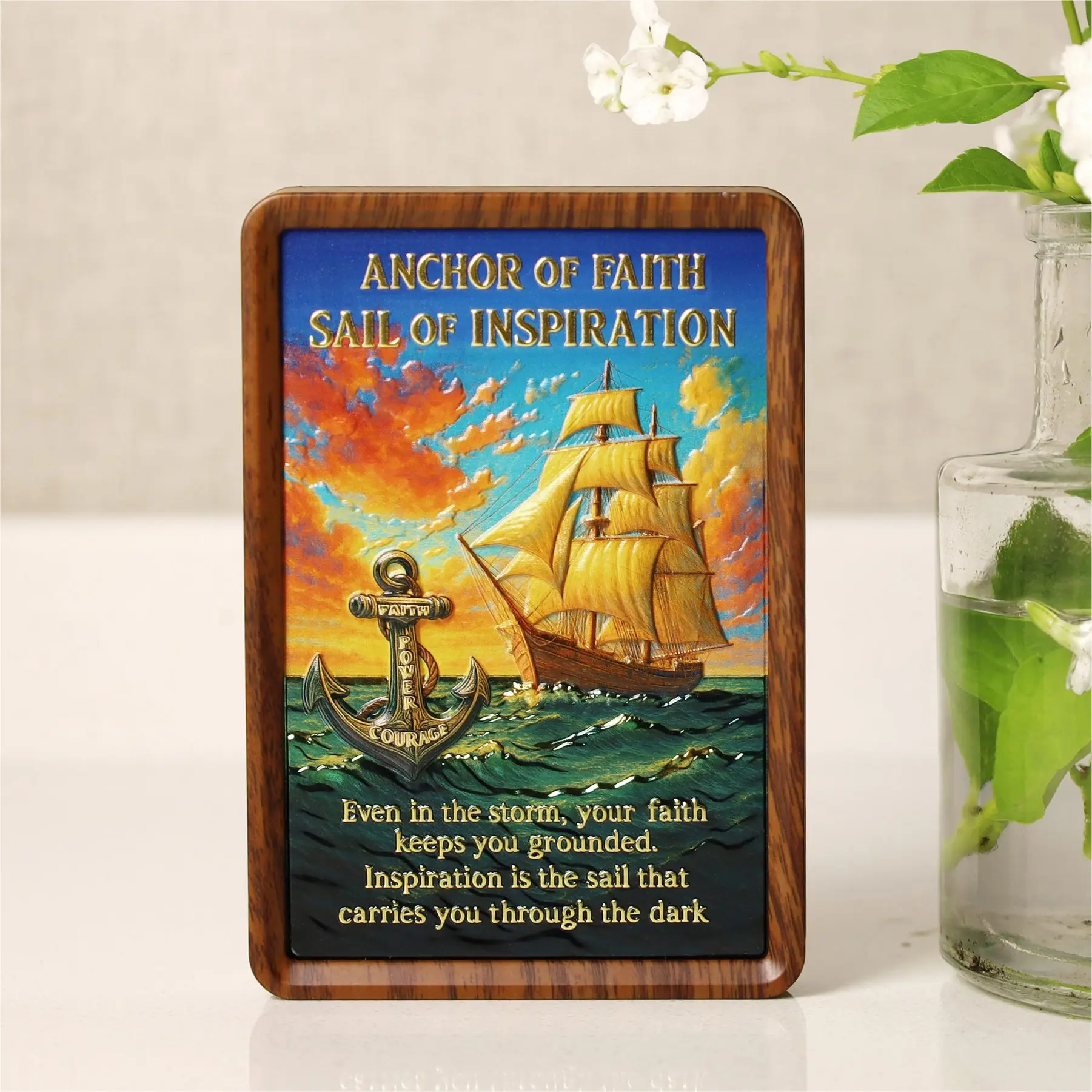 Anchor of Faith Handicrafts Ornaments Sailboats Alloy Sail of Inspiration Gold and Silver Souvenirs Badges