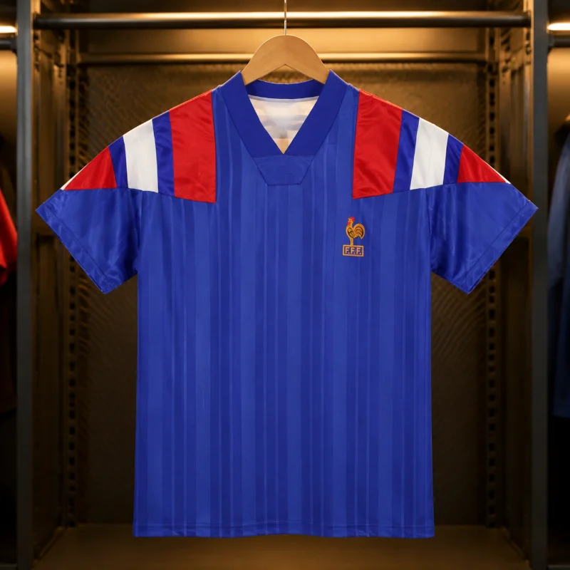 3D Printed Vintage French Style Football Jersey Quick-dry Breathable Short-sleeved Football Training Tshirt A Must-have for Fans