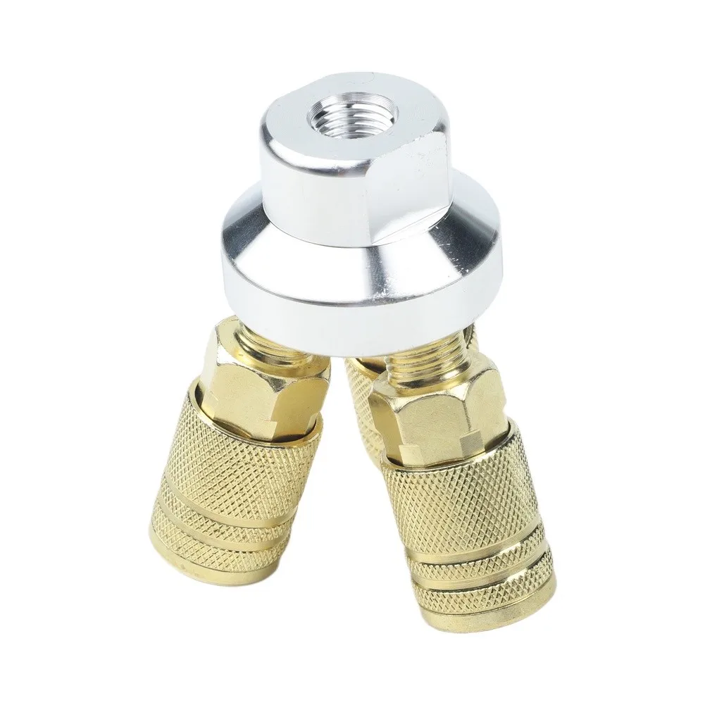 Three Way 1/4 NPT Quick Connect Fitting for Air Compressor Hose Applications with Aluminum Iron Construction and Flow Stability