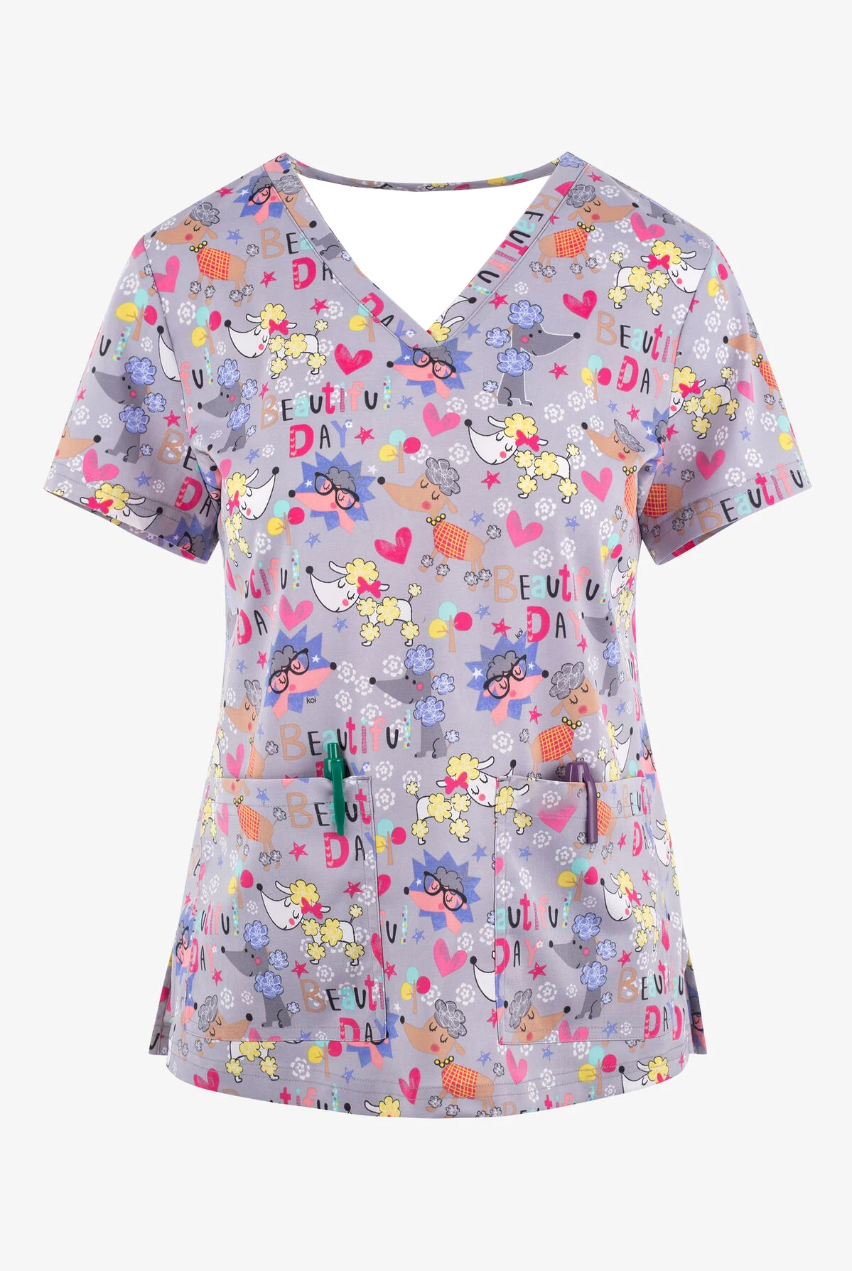 Uniforme d'infirmière à col en V floral pour femmes, vêtements de poche, soins infirmiers, hôpital, salon de beauté, médecin pour animaux de compagnie, travailleur de soins, Y-Femmes, 2023