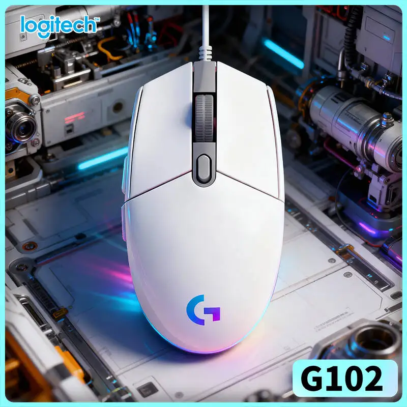 Logitech G102 Prodigy Mouse, 20M Clicks, HERO Sensor Technology, Custom RGB, 6 Customizable Keys for Gamers