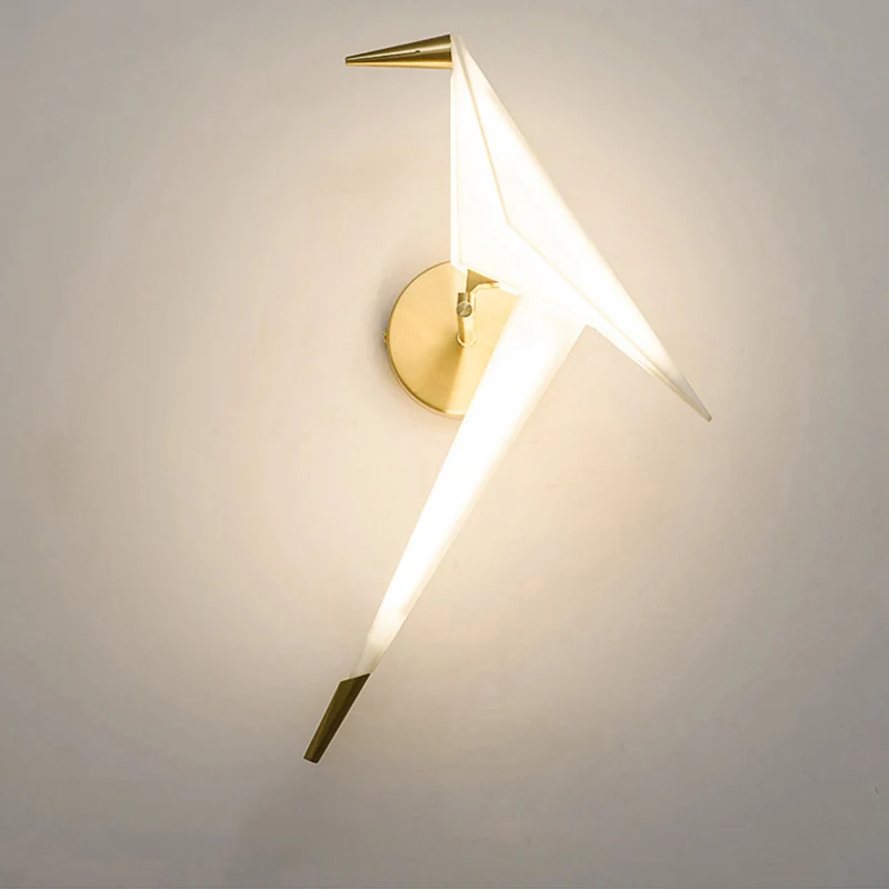 Lámpara de pared LED de lujo, luz moderna con soporte para mesita de noche, dormitorio, sala de estar, loft, accesorio de decoración, Little bird,