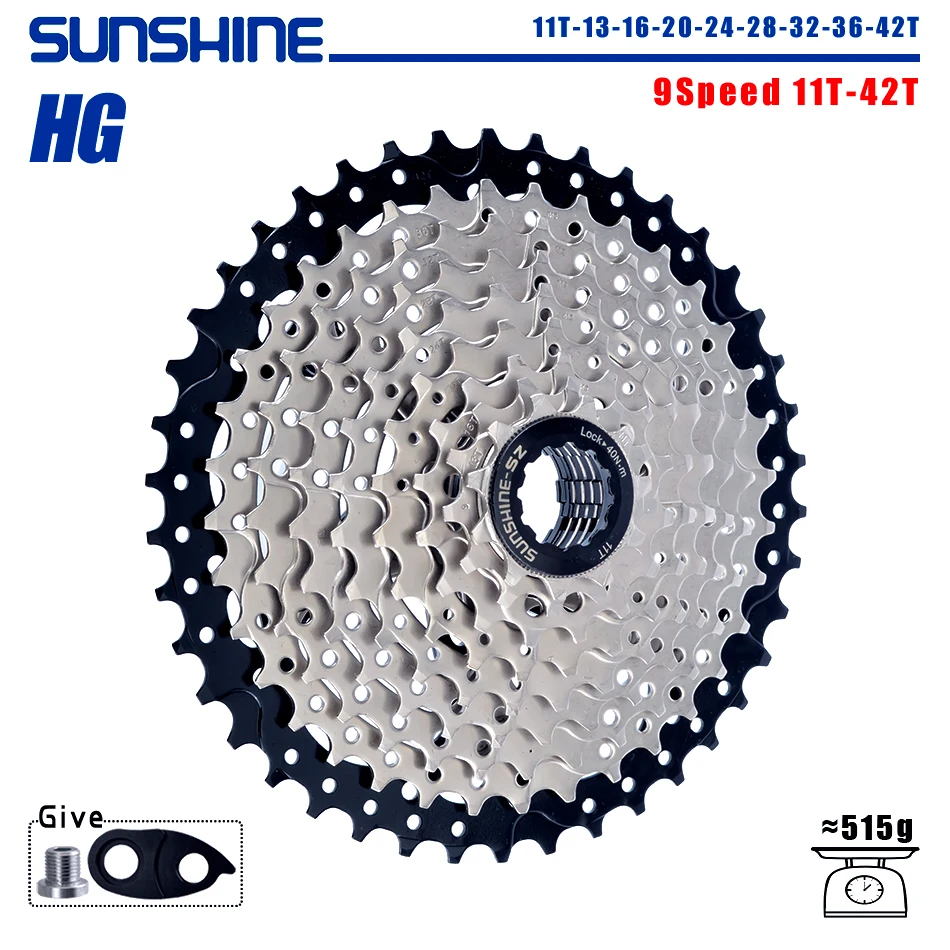 SUNSHINE Fahrradkassette 8/9/10/11/12 Geschwindigkeit MTB Kettenrad 11T-32T/36T/40T/42T/46T/50T/52T HG Struktur Freilauf für SHIMANO/SRAM