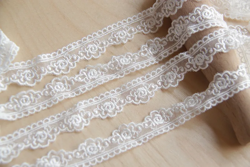 Beige White Black Lace for Needlework, DIY Lace, Embroidered Trims, Sewing Material, Homemade Bow, Hair Accessories, 5 Yard