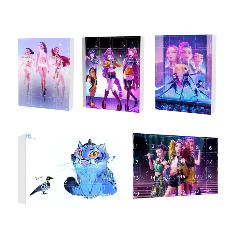 En Stock, cazadores de demonios k-pop, calendario de cuenta atrás de Navidad, caja ciega, mochila, llavero de coche, accesorios acrílicos de Anime, regalo de seguidor