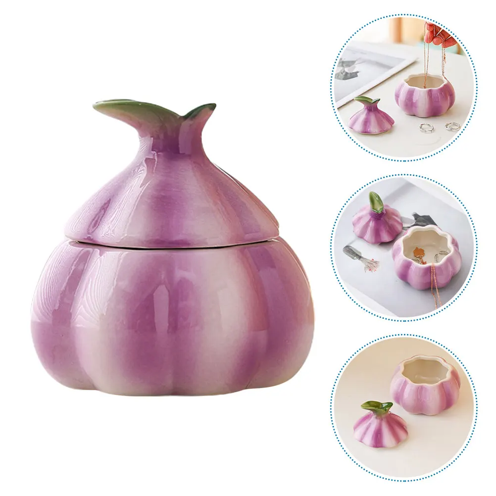 

Elegant Ceramic Jewelry Box Onion Shape Desktop Storage Case Rings Necklace Holder Gift Organizer Organizer for Home Daily Use