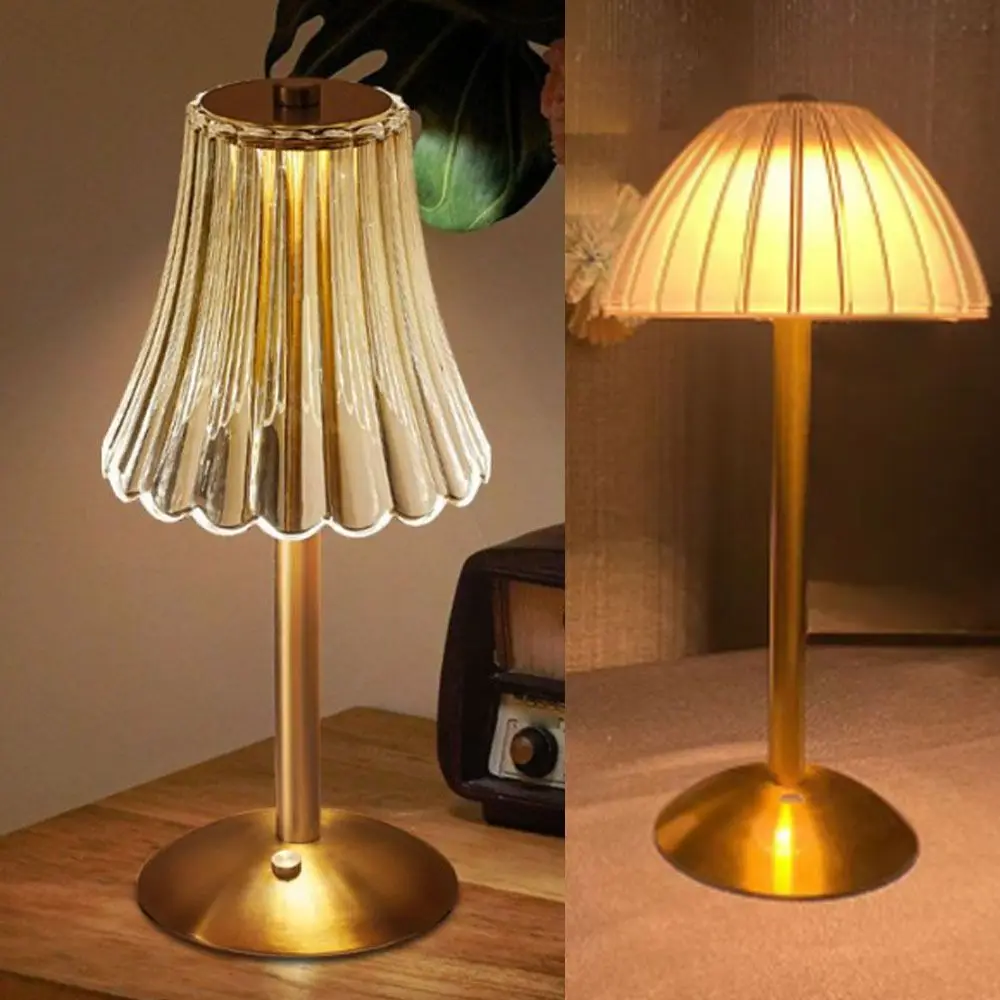 

Creative Gift 3 Color Dimmable Led Touch Table Lamp USB Rechargeable Touch Control Crystal Night Light Dimmable Desk Light