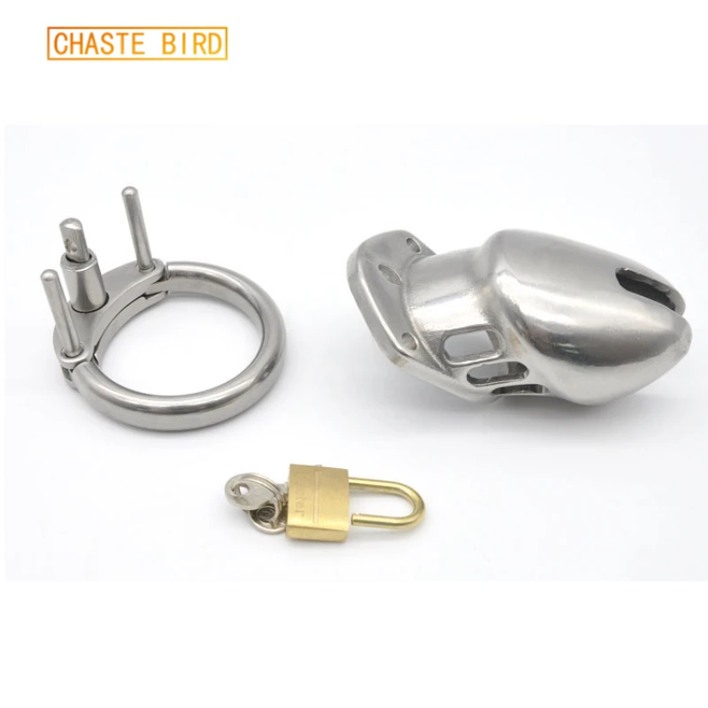 CHASTE BIRD 316L Medical grade Stainless Steel Metal Male Belt Chastity Device Small Cock Cage Penis Ring Sex Toy BDSM  A249