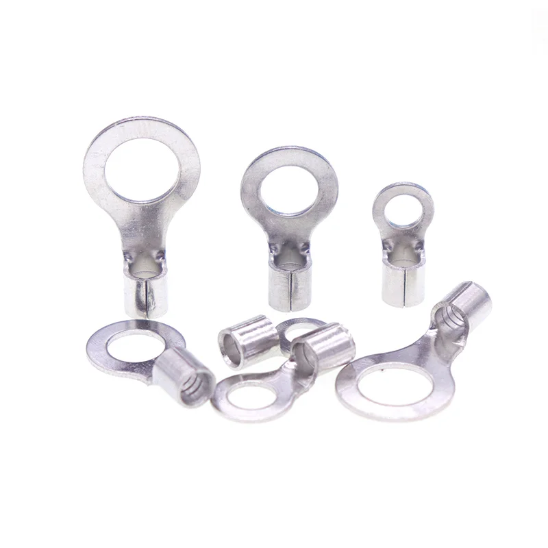 50PCS Ring Bare Cord End Crimp Terminals Electrical Naked Wire Cable Connector OT RNB 1.25 /2 3.5/5.5 Ferrules 0.5-2.5mm