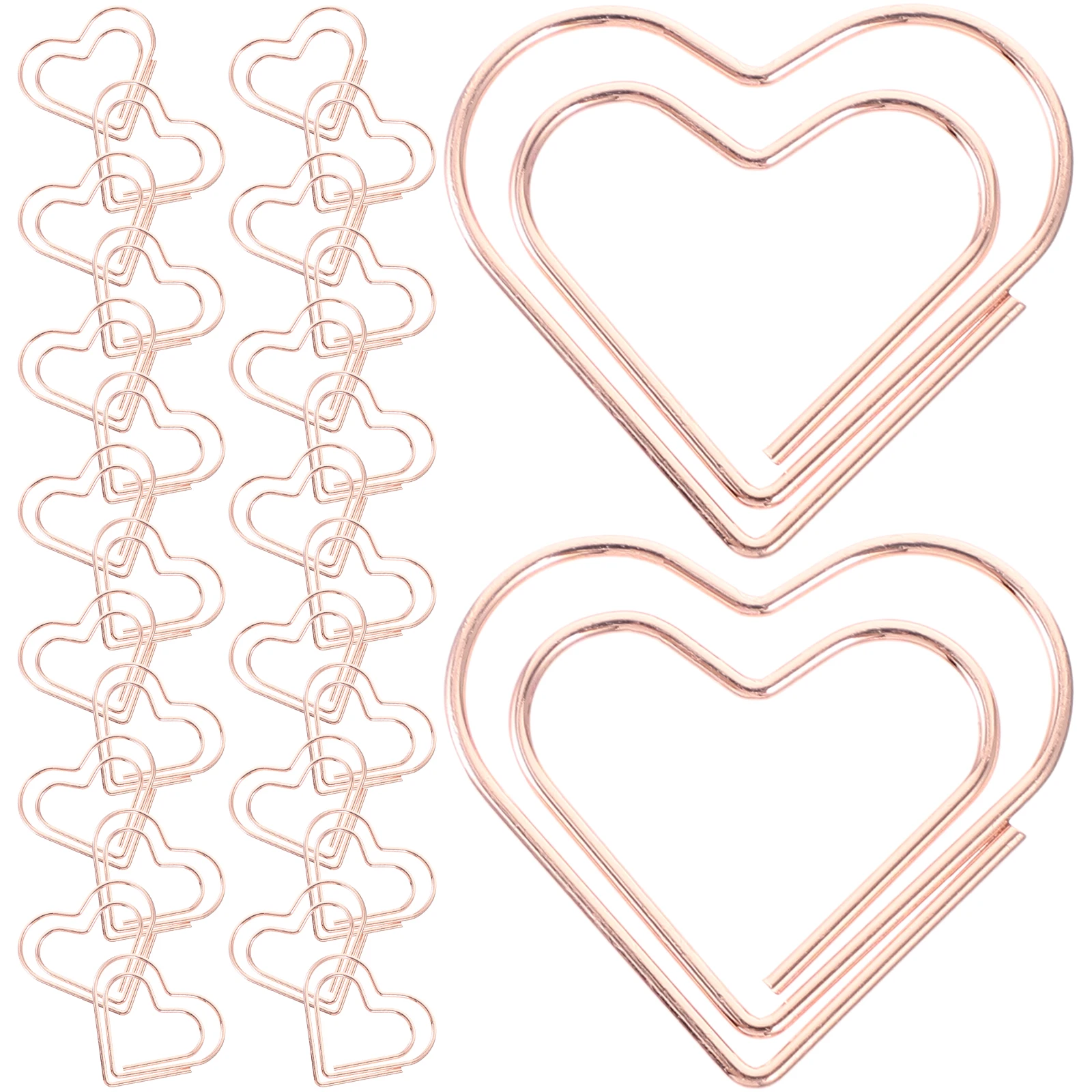 

100Pcs Tiny Metal Paper Clips Heart Shaped Creative Office Document Clips Cute Small DIY Bookmark Holders Delicate Paper Clip