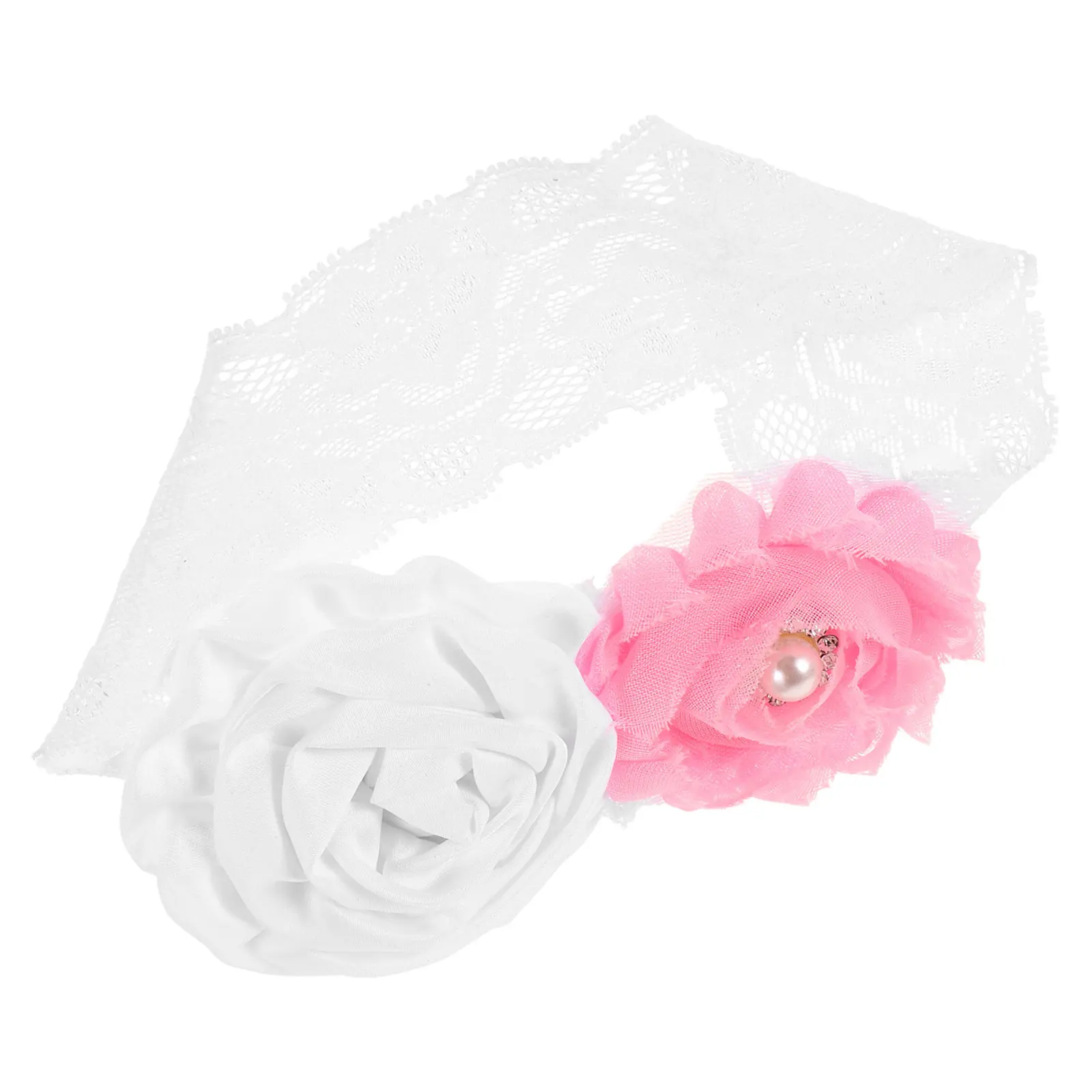 

Европейская детская повязка на голову с цветами, двойная, ручной работы, с искусственным жемчугом, шифоновая, для младенцев и малышей