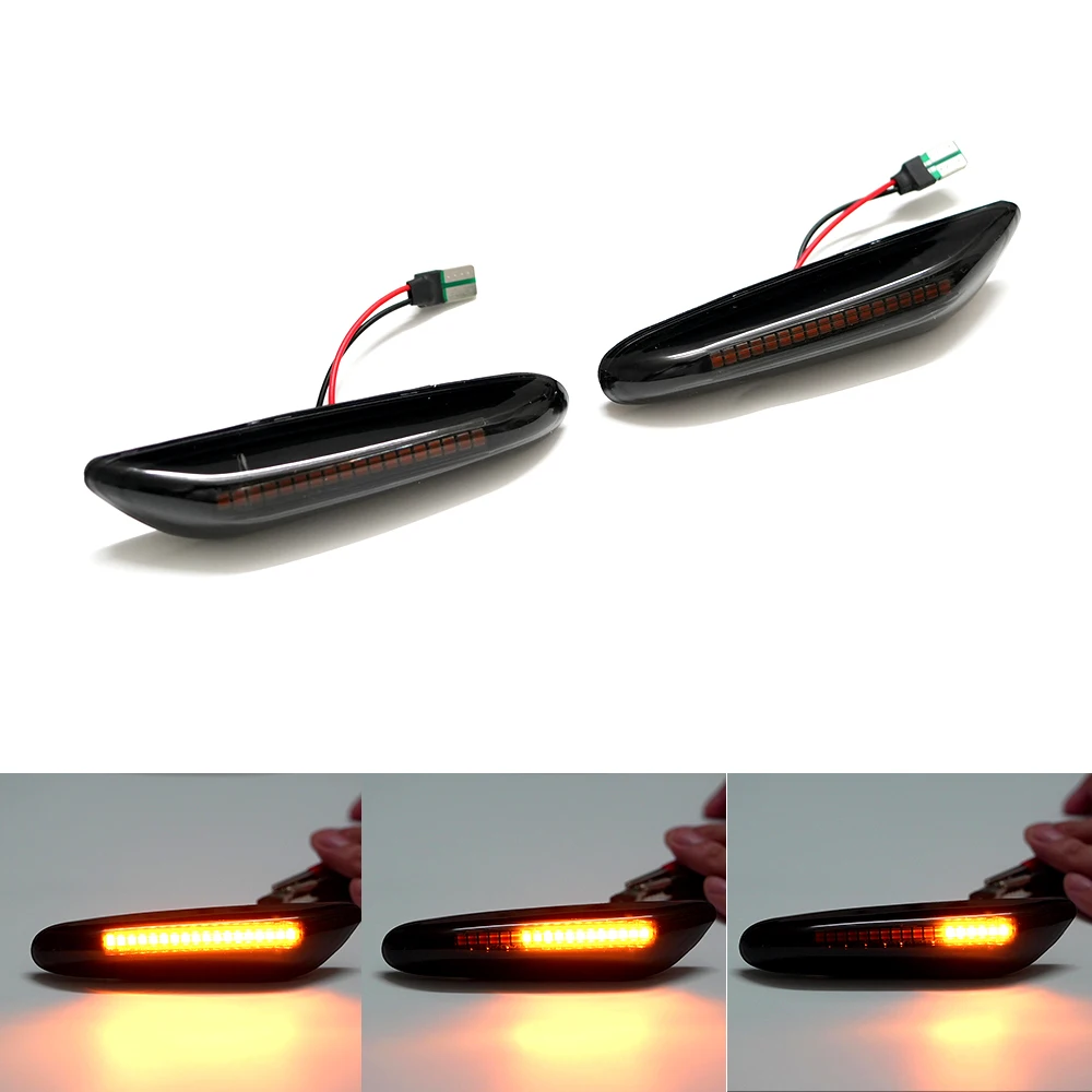 

For BMW 1 3 5 Serie E46 E60 E61 E81 E82 E87 E88 E90 E91 E92 E93 X1 E84 X3 E83 X5 Dynamic Side Marker Turn Signal LED Light