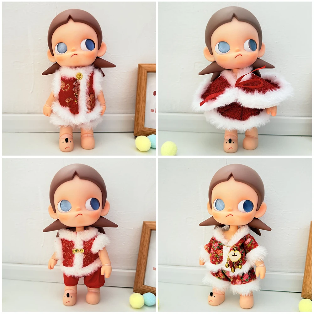 

Одежда для кукол Zsiga 1/8 BJD, новогодняя одежда в китайском стиле, платье соответствующего цвета, аксессуары для кукол, милые украшения, маленькая одежда