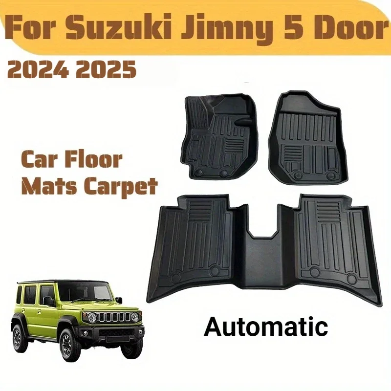 

Easy to Clean, All-Weather Use - for Suzuki Jimny 5-Door Car Floor Mats Carpet Automatic Transmission 2024 2025 JB64 JB74