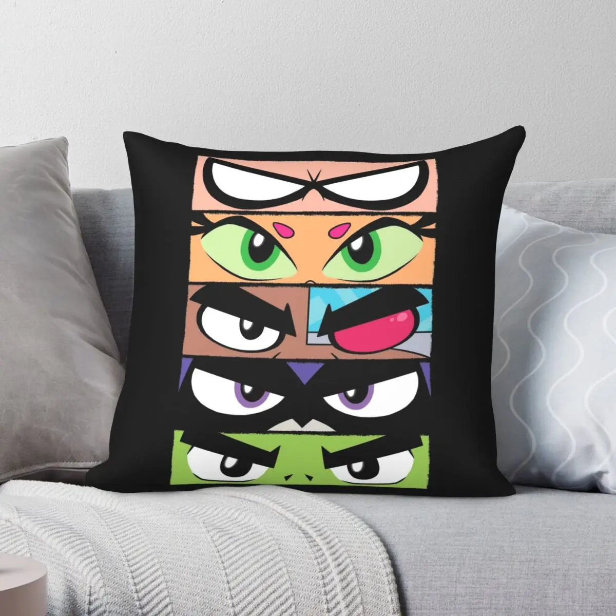 Teen Titans Go Pillowcase Polyester Linen Velvet Printed Zip Decor Car Cushion Cover Wholesale