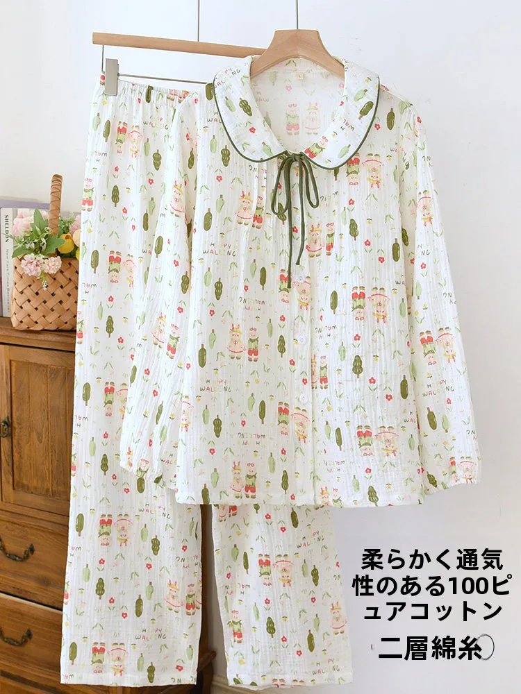 vetements-d'interieur-100-coton-pour-femme-collection-printemps-automne-en-gaze-de-coton-pur-doux-style-etudiant-double-epaisseur-en-crepe