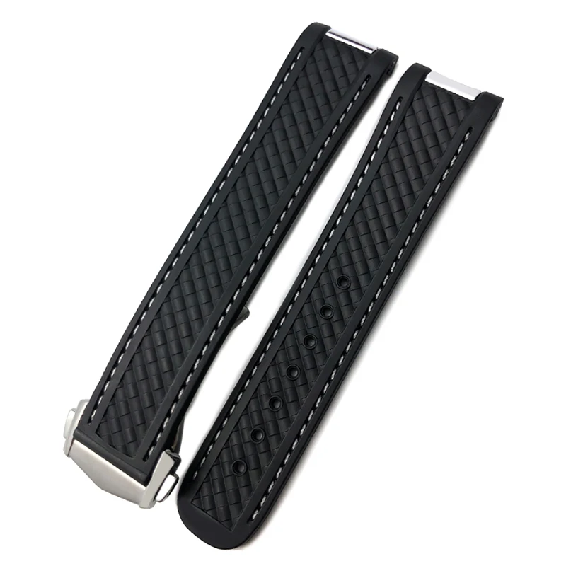 High Quality 19mm 20mm Rubber Silicone Watchbands for Omega Seamaster AQUA TERRA AT150 8900 Watch Strap Tools Deployment Clasp