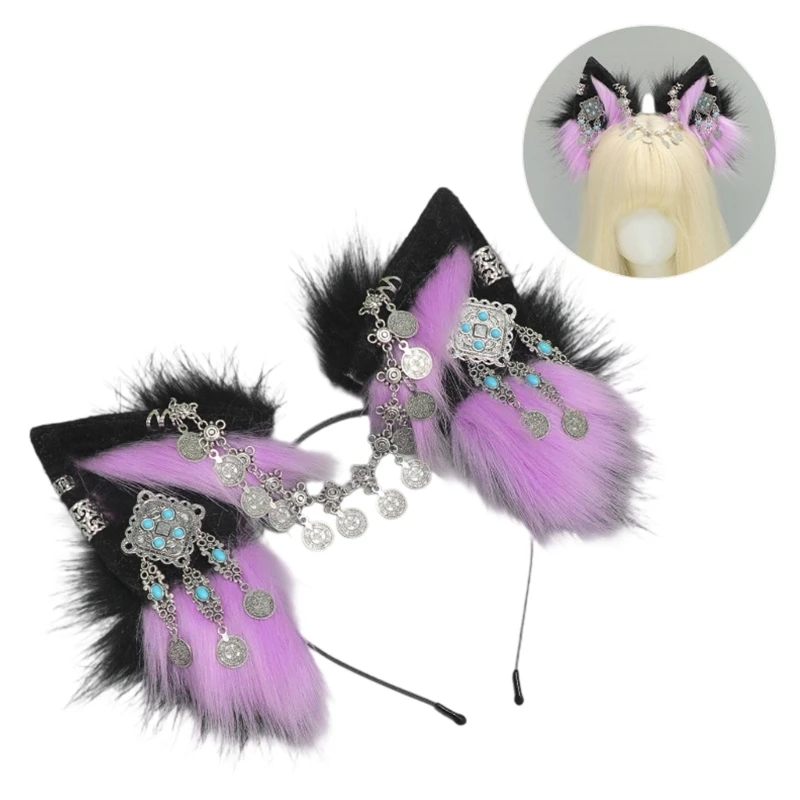 

Thick Plush Wolf Ears Hair Band For Character Acting Themed Party Supply