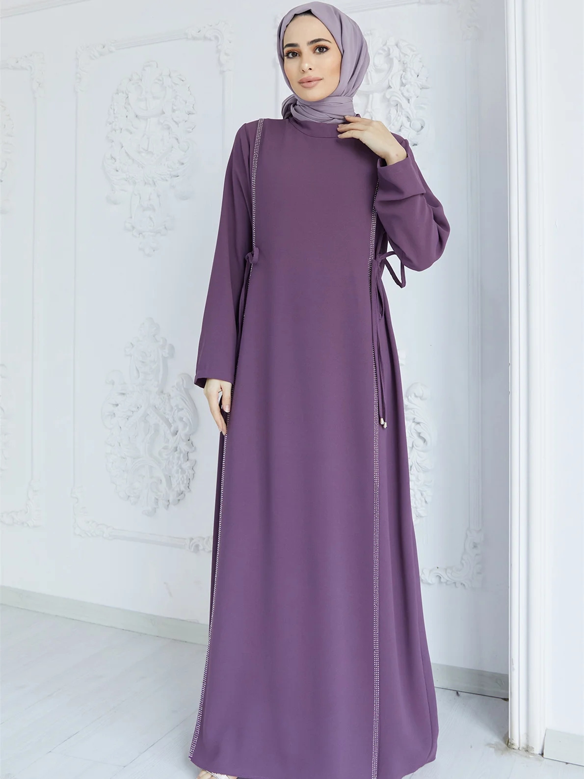 Vestido muçulmano de Abaya Daimond para mulheres, vestidos de festa elegantes Abayas, manga comprida, Marrocos Caftan, Ramadan Robe, verão, 2023