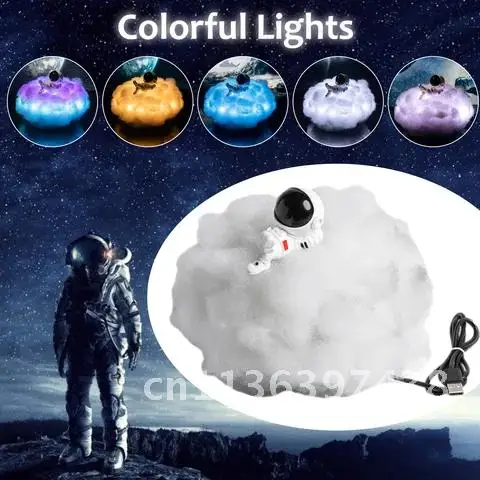 

LED Colorful Clouds Astronaut Lamp With Rainbow Effect As Children's Night Light Creative Gift In 2022 Room Decoration Lights