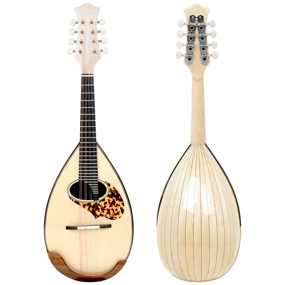 High pitched Mandala Bells, 8 string Mandolin Instruments, Scoop Shaped Maple Wood, Handmade Mandolin Guitar