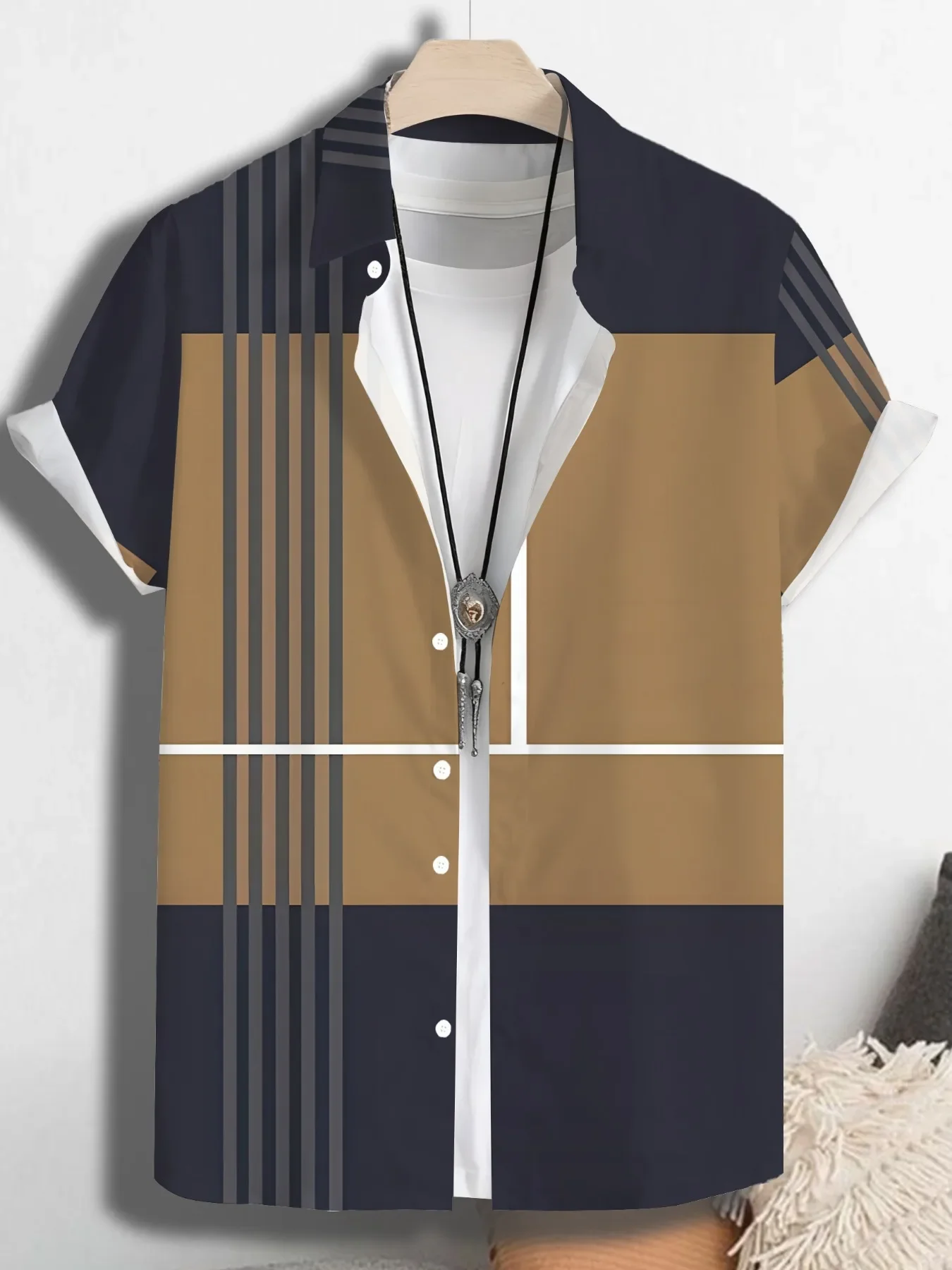 

Men's Oversized High Street Hawaiian Shirt Summer Graphic Print Man Short Sleeve Casual Beach Fashion Street Style Tops