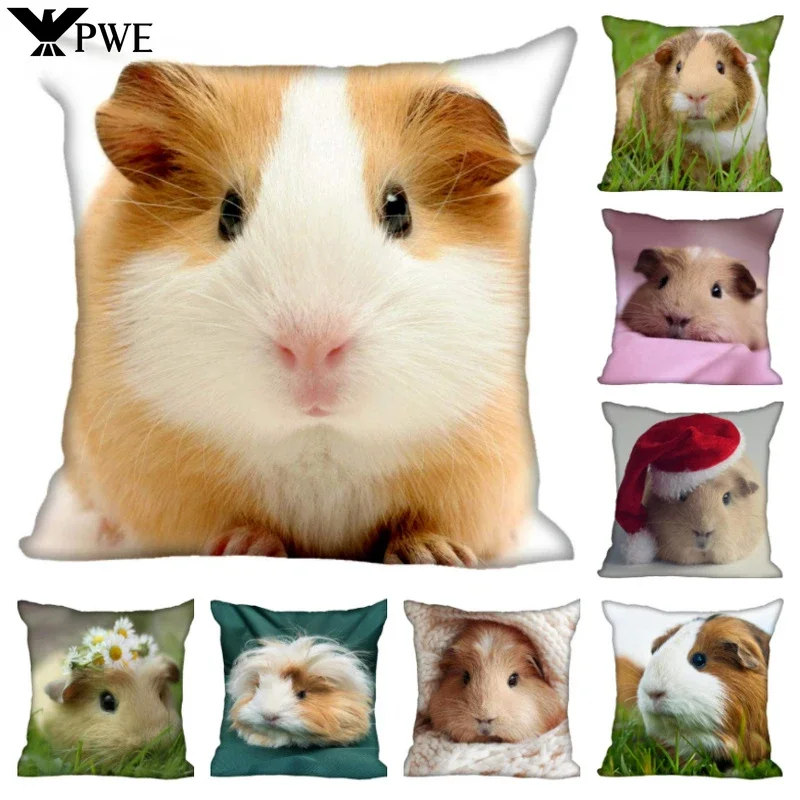 Cute Little Animal Cushion Set Hamster Pattern Print Pillowcase Decoration Living Room Bedroom Sofa Car Pillowcase 45*45cm