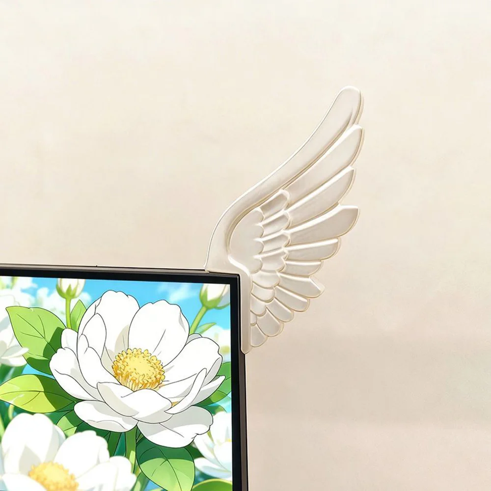 Creative Wings Monitor Ears Decor Cute Aesthetic Desktop Ornament E-sports Room Office Display Decoration