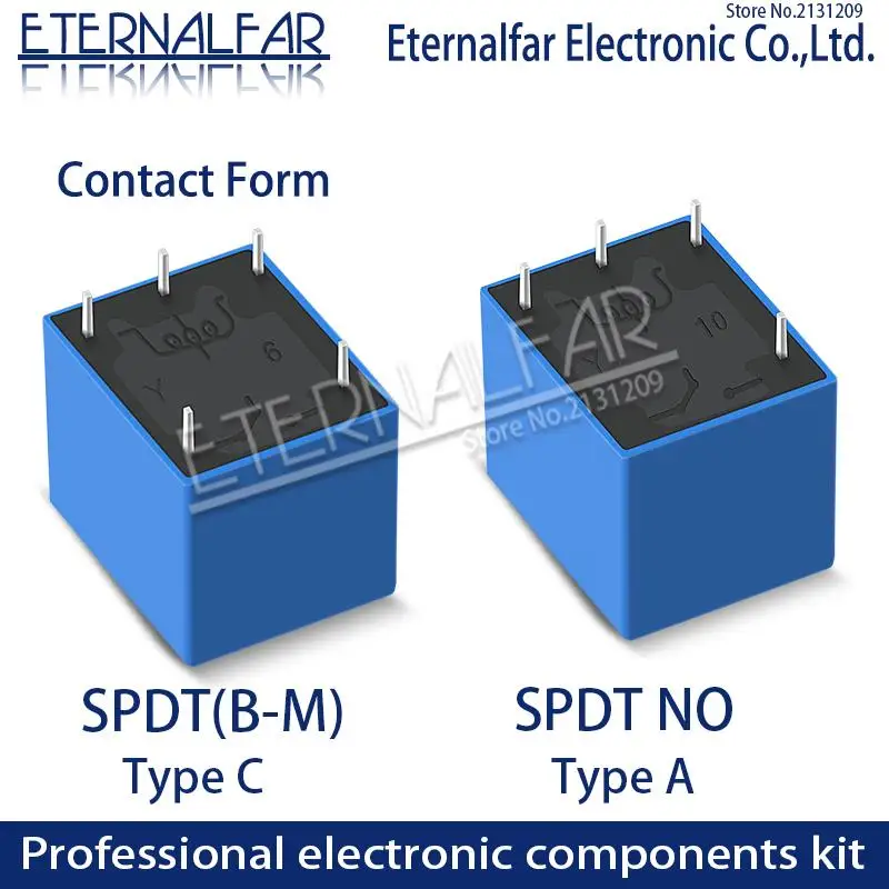 SRD-12VDC-SL-C Time Relays  5V 6V 9V 12V 24V DC 10A 125V 250V AC SPDT NO Typc A 4PIN SPDT B-M Typc C 5PIN PCB T73