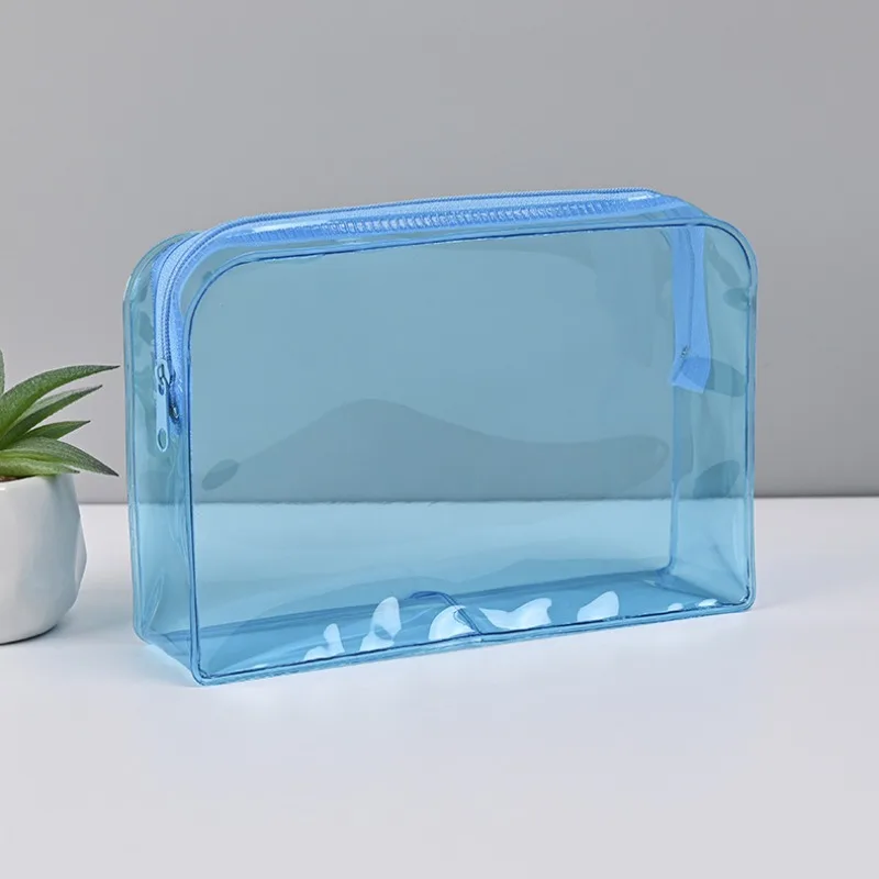 Candy Color Transparent Cosmetic Bag PVC Waterproof Large Capacity Makeup Bag Travel Skincare Toiletries Organizer Storage Bag