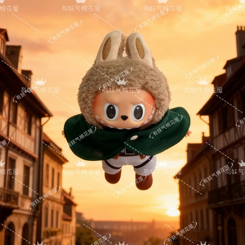 Only Clothes for 17cm V1 V2 V3 Labubu Attack on Titan Mikasa Eren Mikasa Cartoon Clothing Doll Accessories Decoration Toy Gift