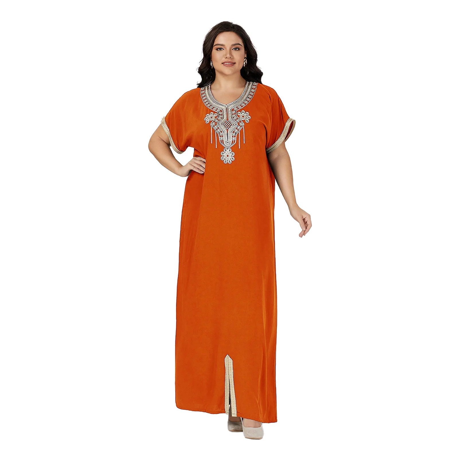 Traditional Dress Abaya For Women\'s Moroccan African Beach Dashiki Loungewear Home Short Sleeve Cover up PlusSize Caftan